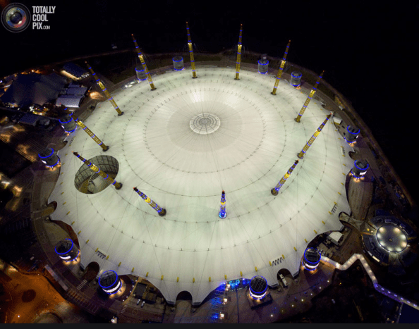 O2 Arena from above